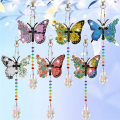 Wind Spinner DIY Painting Wind Chime Double Sided Paint Hanging Ornament for Garden Wind Spinner Butterfly 6 Pieces.