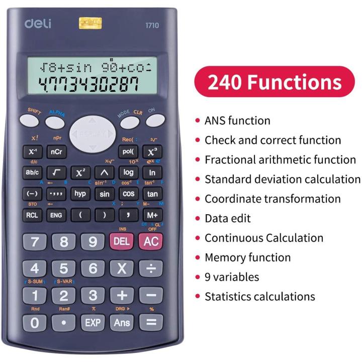 Deli 1710 Scientific Calculator - 240 Functions