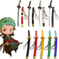 Anime One Piece Keychain Keyrings Cartoon Roronoa Zoro Action Figures Sword Kitetsu Model Accessories Toy Children Kids Gifts. 
