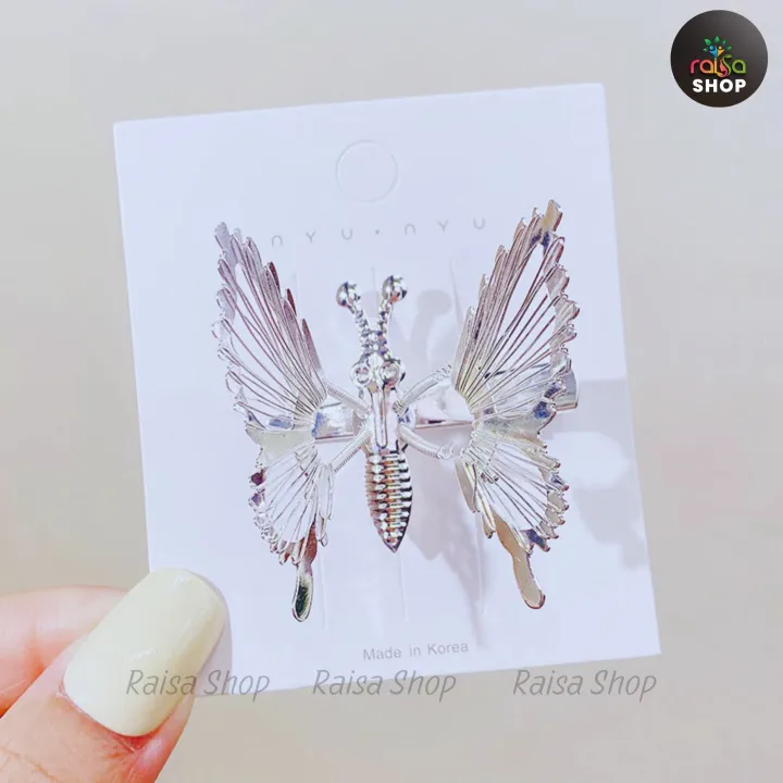 1%20pcs/2%20Pcs%20Moving%20Butterfly%20Hair%20Clips%20Silver/Gold%20Metal%20Cute%20Hairpins%20For%20Women%20-%20Image%203