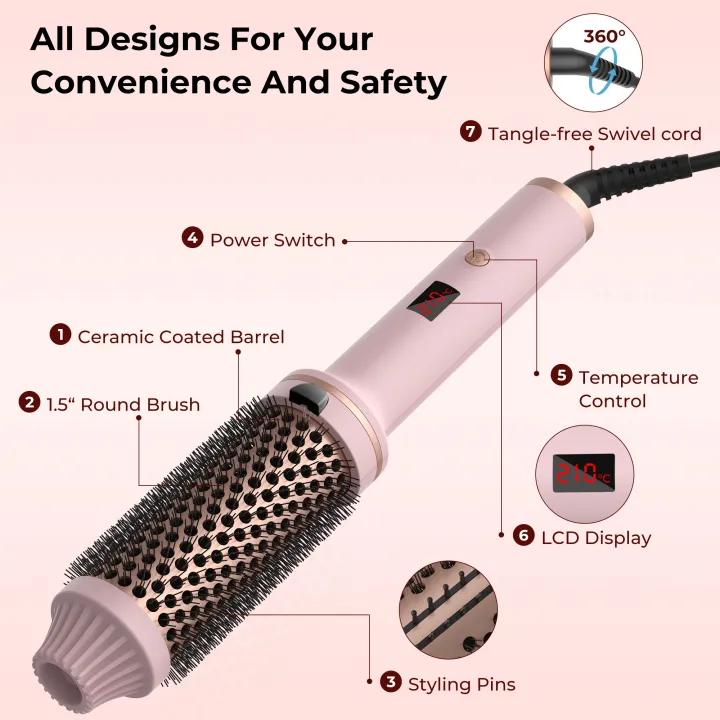 32mm%20Thermal%20Brush%20Heated%20Curling%20Iron%20Brush%201.25inch%20Round%20Brush%20Ceramic%20Hair%20Curler%20Volumizing%20Brush%20LCD%20Display%20Curling%20Comb%20-%20Image%204