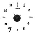 Frameless DIY Wall Mute Clock 3D Mirror Surface Sticker Home Office Decor 12-hour Display Wall Clock With Time Mark 50x50 CM. 