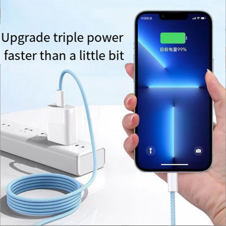 For%2015%20Macaron%20Data%20Cable%20Dual%20Type-C%20Fast%20Charging%20Braided%20Data%20Cable%20C%20to%20C%2060W%20100cm%20Charging%20Cable,Gray%20White%20Easy%20to%20Use%20-%20Image%205