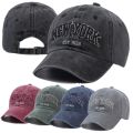 New York Washed Cotton Baseball Caps For Women Men Retro Letter Embroidery Snapback Hats Sun Visors Hip Hop Dad Hat Casquette. 