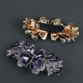 New Korean Colorful Crystal Butterfly Spring Hairpin Zircon Alloy Top Clip Horizontal Clip Elegant Women's Fashion Hair Jewelry.