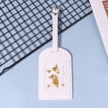 Women Men PU Leather Map Luggage Tag Suitcase Identifier Label Baggage Boarding Bag Tag Name ID Address Holder Travel Accessorie Demoo.