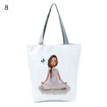Women Tote Bag Solid Structure Foldable People Print Lady Shoulder Pouch.