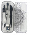 Portable Math Set Ergonomic Multi-functional Metal Maths Geometry Set Compass Ruler Protractor Squares Sharpene for School. 