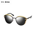 OQ BOGA 6 Styles Fashion Unisex Retro Cat Eye Frame Polarized Sunglasses Women Men Eye Protection Metal Full Rim Anti-UV Sun Glasses UV400.