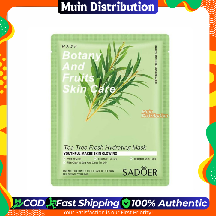 〽️ SADOER Botany And Fruits Facial Mask Tea Tree Freshen Hydrating Sheet Mask - 1Pcs