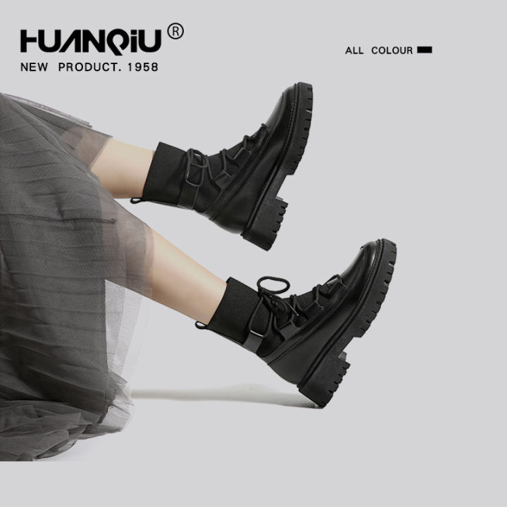 %E3%80%90Xiaojing%20Exclusive%E3%80%91Trendy%20Martin%20Boots%20Women2023Autumn%20New%20British%20Style%20Boots%20Thick%20Bottom%20Height%20Increasing%20Insole%20Single%20Boots%20-%20Image%203