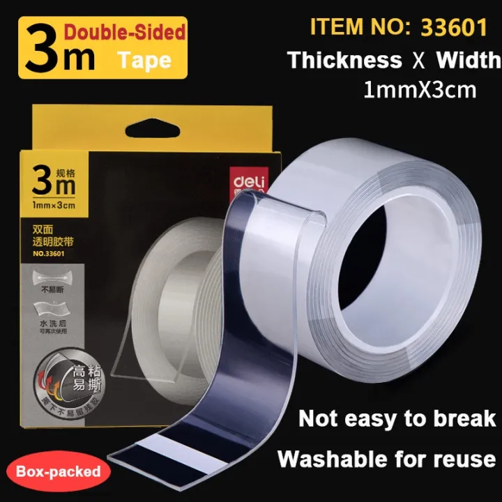 Deli%2033601%20High-Quality%20Double-Sided%20Nano%20Magic%20Tape%203m,%201mm%20Thickness,%20Washable%20Office%20Adhesive%20Tape%20-%20Image%206
