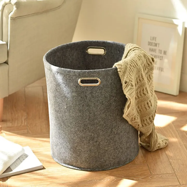 Cross-border%20felt%20debris%20storage%20bucket%20dirty%20clothes%20storage%20basket%20thickened%20dirty%20clothes%20basket%20children's%20toy%20storage%20bucket%20-%20Image%202