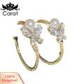 Carat Earring Jewelry Imitation Pearls Butterfly C-shaped Piercing Earrings. 