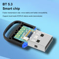 USB Bluetooth 5.3 Adapter Wireless BT 5.3 Receiver Dongle High Speed Transmitter Mini Bluetooth USB Adapter For PC Laptop. 