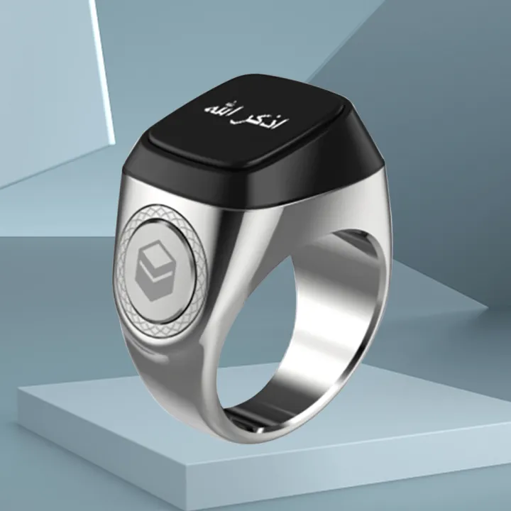 20mm%20Ring%20Tasbih%20Counter%20Bluetooth-Compatible%205.1%205%20Prayer%20Time%20Counter%20Smart%20Ring%200.49%20Inch%20Oled%20Display%20Zinc%20Alloy%20For%20Muslims%20-%20Image%202