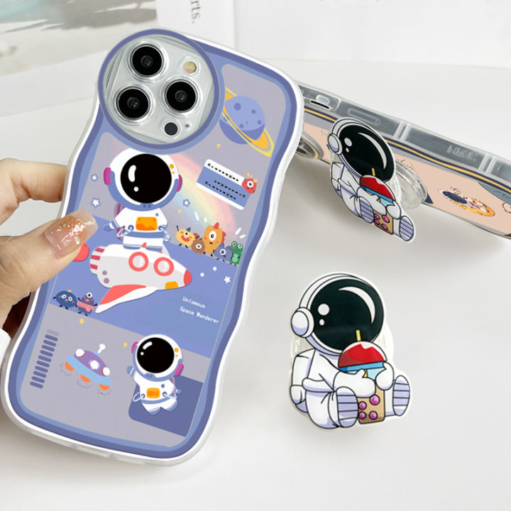 AMORVOR%20for%20Infinix%20Note%2030%204G%205G%20Back%20Cover%20With%20Free%20Holder%20Astronaut%20Soft%20Wavy%20Phone%20Case%20Camera%20Protection%20Transparent%20TPU%20Soft%20Cover%20-%20Image%206