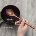 Wooden Spoons, 6 Pieces Wood Soup Spoons for Eating Mixing Stirring Cooking, Long Handle Spoon with Japanese Style Kitchen Utensil. 