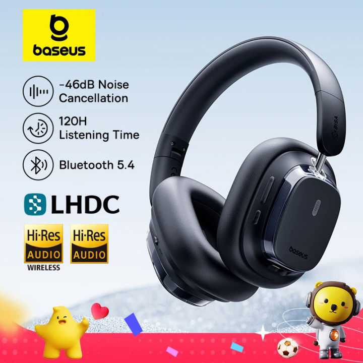 Baseus Bowie 10 Max Wireless Headphones Hybrid -46dB Noise Cancelling 120H Gaming Time Hi-Res Earphones Bluetooth 5.4 Headset