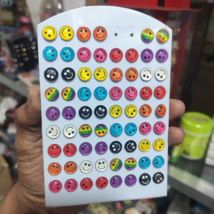 Emoji Earring Emoji Ear Top Emoji Top Ear Tops For Girls Kaner Dul Top Set Stone 6Pair - Ear Ring