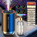 Car air freshener RGB Starry Sky Top 3-color starry sky car aromatherapy LED light USB charger essential oil diffuser. 