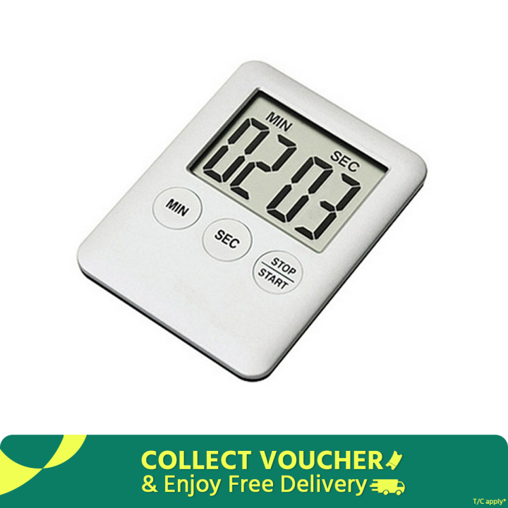 Large LCD Digital Timer Count Up & Down Clock 100 Minutes - White ...