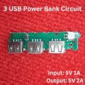 3 USB Power Bank Circuit Input DC 5V 1A Micro USB Socket Output DC 5V 2A 1A Three USB & BMS Protection Lithium Battery 3.7V 14500 18650 Battery Mobile Phone Charging Module. 