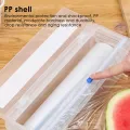 【In Stock】Plastic Food Wrap Dispenser With Slide Cutter Adjustable Cling Film Cutter Preservation Foil Storage Box Convenient Efficient. 