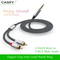 CASIFY G1 RCA Cable HiFi Stereo 2RCA to 3.5mm Male to Male Audio Cable Cord AUX RCA Jack 3.5 Y Splitter for Amplifiers Audio Home Theater Cable RCA for Speakers iPod MP3 Playerr. 