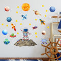Cartoon Space Astronaut Wall Stickers Creative Home Wall Decor Self-adhesive Kids Room Decoration Bedroom Background Wall Decor. 