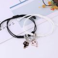 1 Pair Charm Magnet Couple Bracelet for Women Magnetic Attraction Ball Heart Key Lock Link Wrist Chain Best Friend Jewelry Gift. 