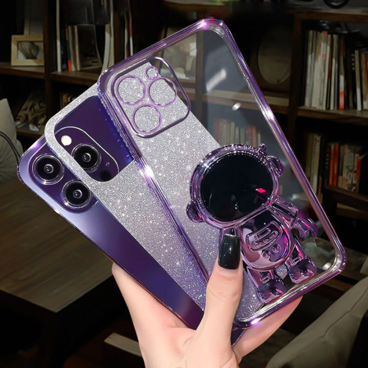 Phone%20Back%20cover%20case%20Honor%20X9b%20/%20Honor%20X9A%20/%20Honor%20X9%204G%20/%20Honor%20X9%205G%20Back%20cover%20Soft%20makeup%20mirror%20holder%20electroplating%20astronaut%20mobile%20phone%20case%20-%20Image%205