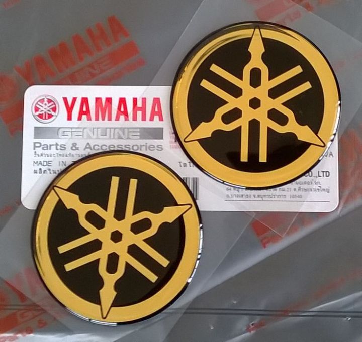 Yamaha Tank Big Size Logo Sticker for Motorcycle. golden -2 Pies