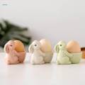 Ceramic Rabbit Egg Cup Kitchen Gadget Dinnerware Easter Bunny.