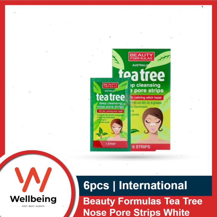 B Formula Tea Tree Deep Cleansing Nose Pore Strips 6pcs White