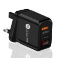Dual-port Screen Display Mobile Phone Charging Head 20WPD+QC Digital Display Fast Charging Wall Phone Charger For IPhone.