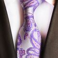 New Fashion Men's Tie Paisley Floral Tie Red Purple 8cm Silk Formal Necktie for Men Jacquard Neck Ties Gifts For Men.