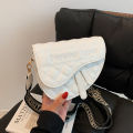 Autumn Small Bag Women's Bag 2024 New Trendy Fashion Versatile Ins Lingge Crossbody Bag Autumn Single Shoulder Saddle Bag. 