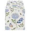Summer Hydrangea Butterfly Table Runners Seasonal Spring Decor Holiday Farmhouse Indoor Retro Themed Party Dinner Party Decor.