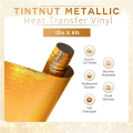 Metallic HTV - 12 Inches X 6Ft Roll Gold Heat Transfer Vinyl Self-Adhesive Heat Transfer Vinyl.