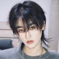 Anchovy Wig for Men and WomenAJapanese Wolf Tail Korean Style Handsome Short Hair Natural & Fluffy Bangs UniversalcosHeadgear. 