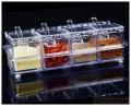 SPECIAL HOUSEHOLD ACCESSORIES CRYSTAL MASALA BOX SET OF 4 PCS WITH STAY.. 
