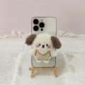 Cute creative plushy Phone Socket Universal bear puppy Mobile Phone Stretch Bracket Cartoon Phone Stand Finger Holder.