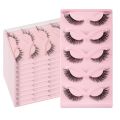 5 Pair 3D Cat Eye Lashes Fox Eye Fluffy Soft Natural Mink False Eyelashes Faux Makeup Eyelash.