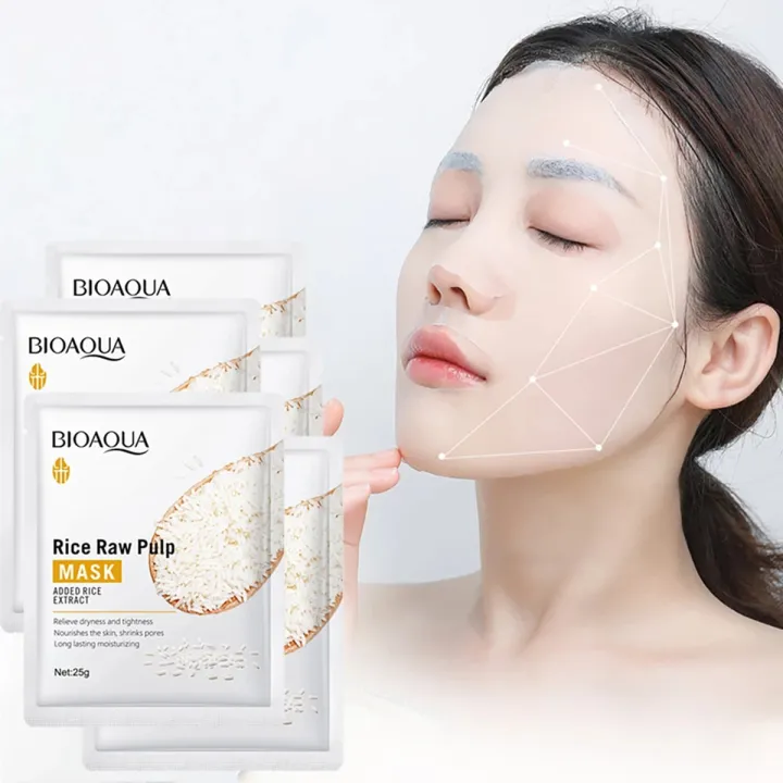 BIOAQUA%20Rice%20Seed%20Pilp%20Hydrating%20&%20Moisturizing%20FacialSheet%20Mask-%2025g%20-%20Image%203