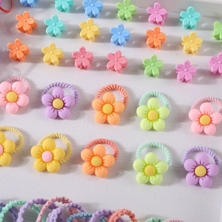 580Pcs%20Girls%20Hair%20Accessories%20Set%20Candy%20Colors%20Hair%20Ties%20Children%20Elastic%20Rubber%20Band%20Cute%20Small%20Flower%20Hair%20Clips%20for%20Kids%20-%20Image%204