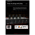 Portable 4-Way Audio Mixer, 4-in and 1-Out Stereo Mixer, Small DJ Mixer Easy Install Easy to Use. 