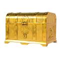 Pirate Treasure Chest Decorative Treasure Chest Keepsake Jewelry Box Plastic Toy Treasure Boxes Party Decor Large Size Electroplating Gold.