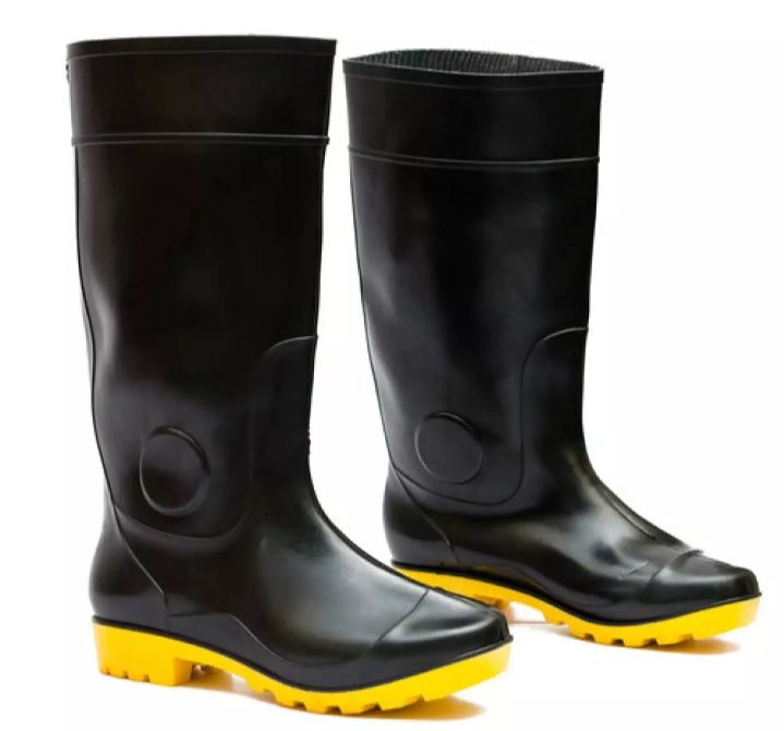Waterproof Gum Boot - Black Color Pure PVC Boot, Yellow Sole