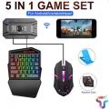 PUBG Mobile Game Accessories 5 In 1 mk500 Combo Gaming Keyboard And Mouse Wireless Bluetooth For PC Smartphone.